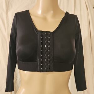 Black Women's Top with Front Hooks